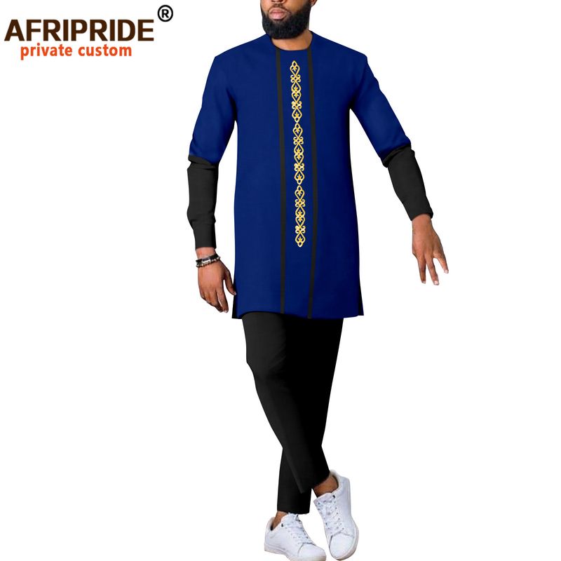 Men's clothing Africa cotton men's casual short sleeve set two pieces_voghion.com