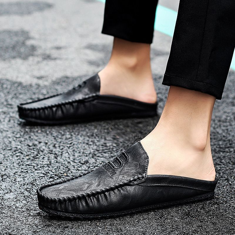 ShoeGlobe 2025 New Breathable Slip-On Lazy Shoes For Men Korean Style Trendy Casual Versatile Internet Celebrity Half Slippers_voghion.com