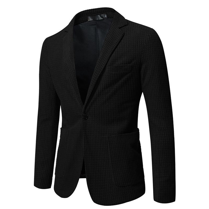 Herrenbekleidung, lässig, schmal, Cord-Anzugjacke, einfarbig, einfarbig, kleiner Anzug im britischen Stil_voghion.com