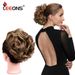 Leeons Synthetic Brown Blonde Curly Chignon Messy Bun Comb Clip In Hair Extension Updos Hairpieces For Women_voghion.com