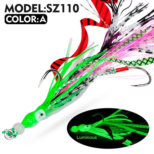 Żelazna płyta świecąca, ołowiana, podwójna ośmiornica, sznurek do łowienia na łodzi, powolne jigging, haczyk na kalmary, 17 cm, przynęta na okonia morskiego_voghion.com