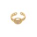 Kinder-Accessoires Echtgold galvanisierter Kupferring weibliche Nische High-End-Licht Luxus nicht verblassender offener Ring Ins_voghion.com