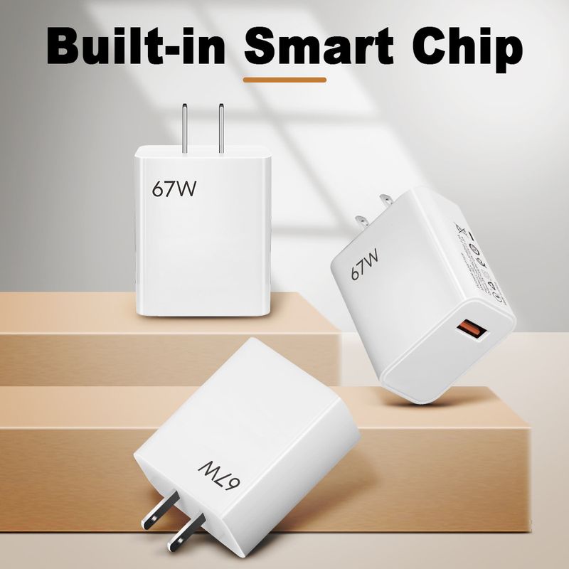 Accesorios Piezas Cargador de teléfono móvil con carga rápida de 67 W, cabezal de carga súper rápida estándar de 5 V y 5 A, adaptador de corriente de protocolo completo_voghion.com