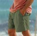 Pantaloncini da spiaggia da uomo corti con coulisse, elastico in vita, comodi e traspiranti, in misto lino e cotone per le vacanze._voghion.com