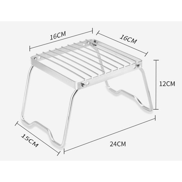 Outdoor Stainless Steel Burner Stand, Portable Folding Barbecue Rack New Model_voghion.com