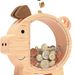 Home & Garden Wooden piggy bank cute cartoon solid wood elephant piggy bank creative desktop ornaments children's coin storage jar_voghion.com