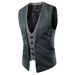 Men's Casual Checkered Patchwork Vest Single Breasted Slim Fit Layering Piece For Spring Autumn_voghion.com