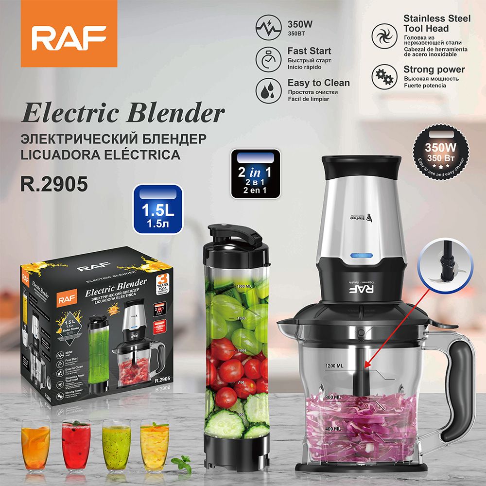RAF 2-in-1 Hochleistungsmixer 1,5 l Multifunktions-Obst- und Gemüseentsafter für den Haushalt_voghion.com