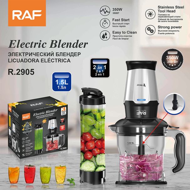 RAF 2-in-1 Hochleistungsmixer 1,5 l Multifunktions-Obst- und Gemüseentsafter für den Haushalt_voghion.com