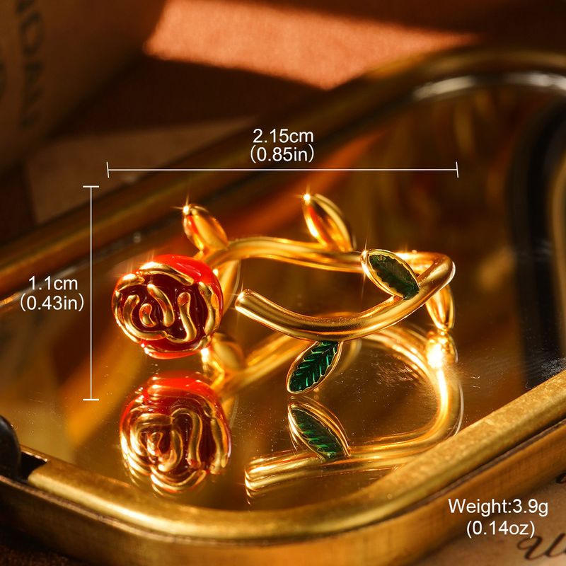 French High End Niche Flower Hand Jewelry Oil Drop Vintage Rose Natural Pearl High End Ring_voghion.com