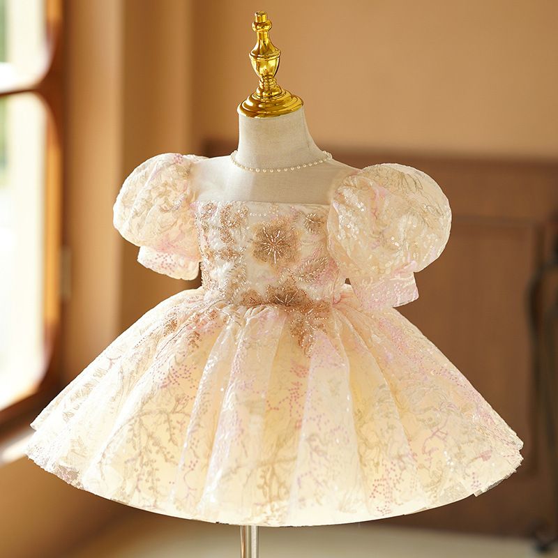 Girl's Champagne Princess Gown - Elegant Performance Dress For Special Occasions Fashion Trends Hot-selling_voghion.com