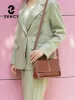 Zency Borsa a tracolla in pelle di vacchetta, piccola, borsa a mano, stile retrò, semplice, quadrata, per donna 250926_voghion.com