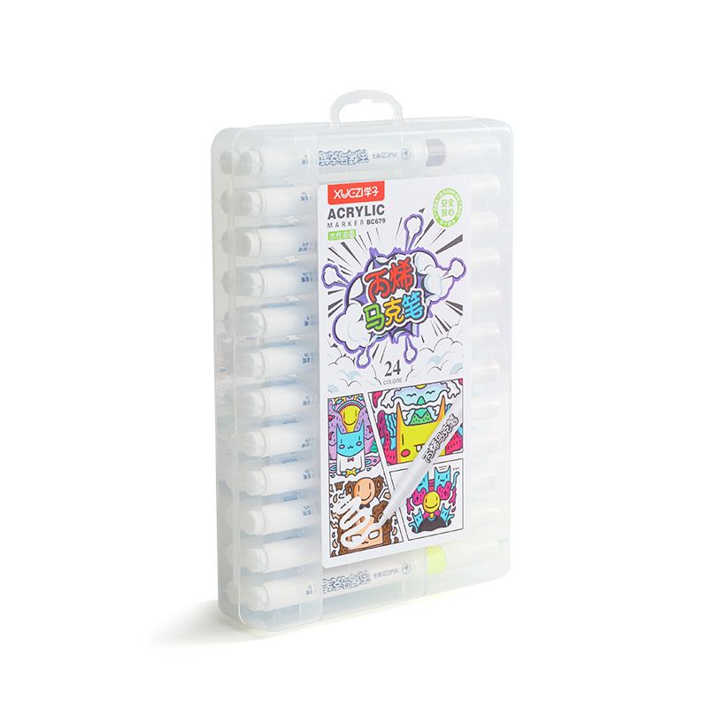 Set van 24 acrylverfmarkers met dubbele punt, levendige en snel drogende kunstmarkers voor kinderen en volwassenen, ideaal voor canvas, steen, hout en keramiek_voghion.com