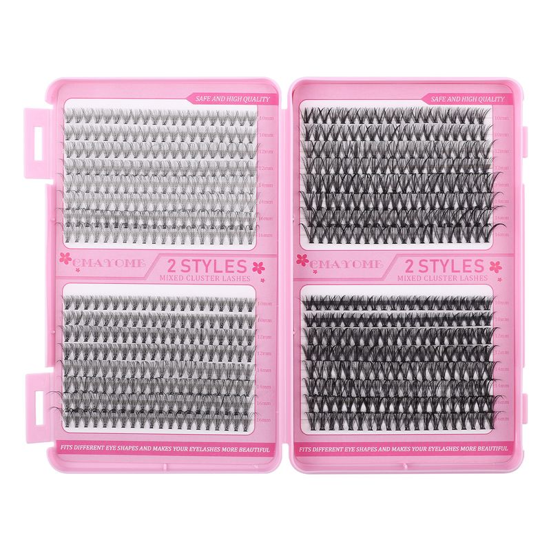 640 Clusters DIY Eyelash Extensions Kit - Natural Voluminous D-Curl False Lashes, Reusable & Lightweight Fiber, 5-8 Wear Styles_voghion.com