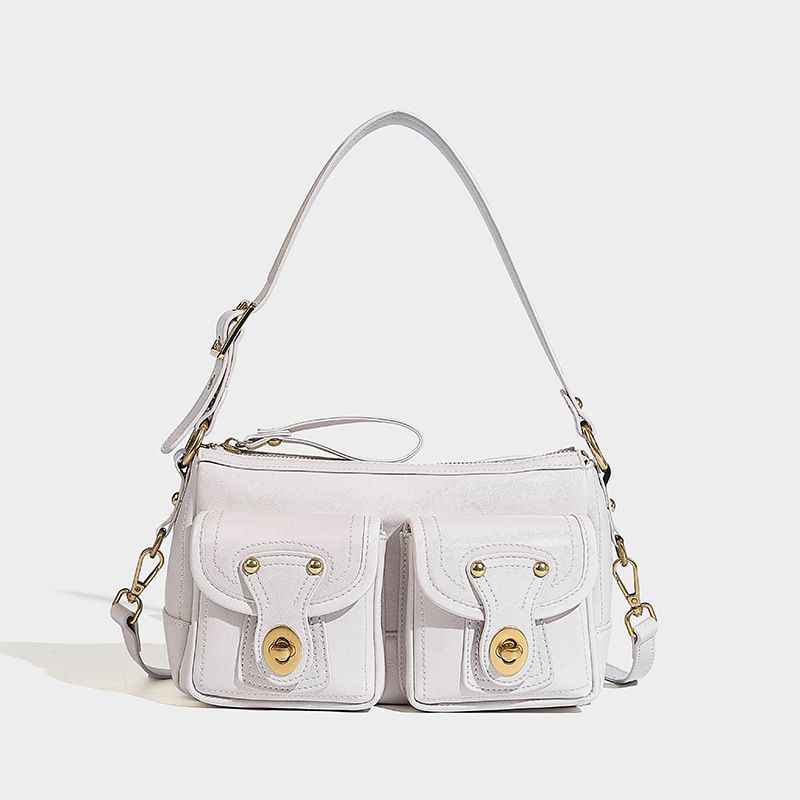 Borsa ascellare di design di nicchia americano, borsa a mano con doppia tasca, versatile per autunno e inverno, monospalla inclinata_voghion.com