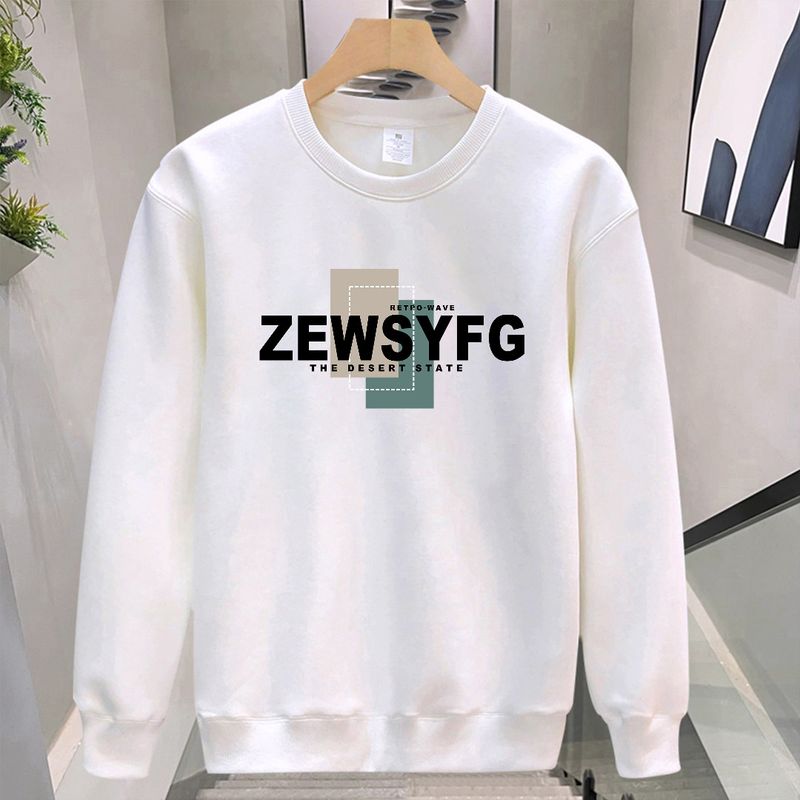 Herrenbekleidung Crewneck Sweat Herren Loose Design Sense Smiley Print Style Retro Instagram Style Modisches Markenoberteil für Frühling und Herbst_voghion.com