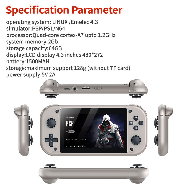 M17 Handheld Game Conle 64G 128G Open Source Linux System 4.3inch Screen Portable Pocket Video Player Retro Gaming_voghion.com