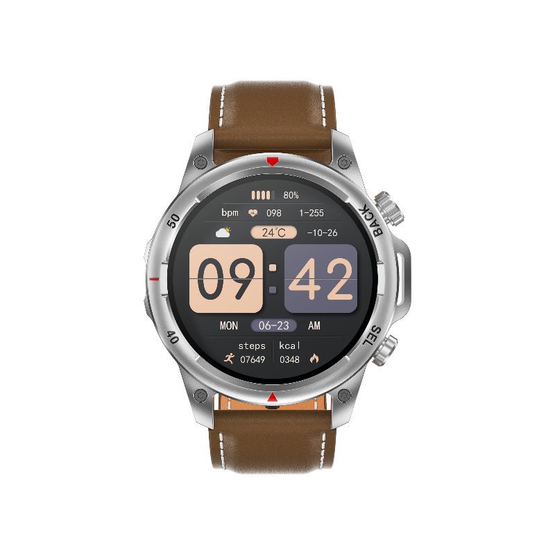 New DK68 Smart Watch Compass Round Screen With Flashlight Bluetooth Call Offline Payment Heart Rate Blood Oxygen Exercise_voghion.com