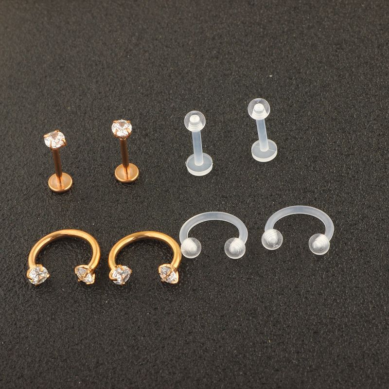 Heiße Explosionen 8-teiliges Set aus Edelstahl Diamant Ohrringe Nase Nagel Lip Punktion Schmuck_voghion.com