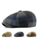 Fashion Men's and Women's Classic Plaid Beret Warm Octagonal Casual Street Painter Hat Retro Newsboy Hundred with Forward Cap_voghion.com