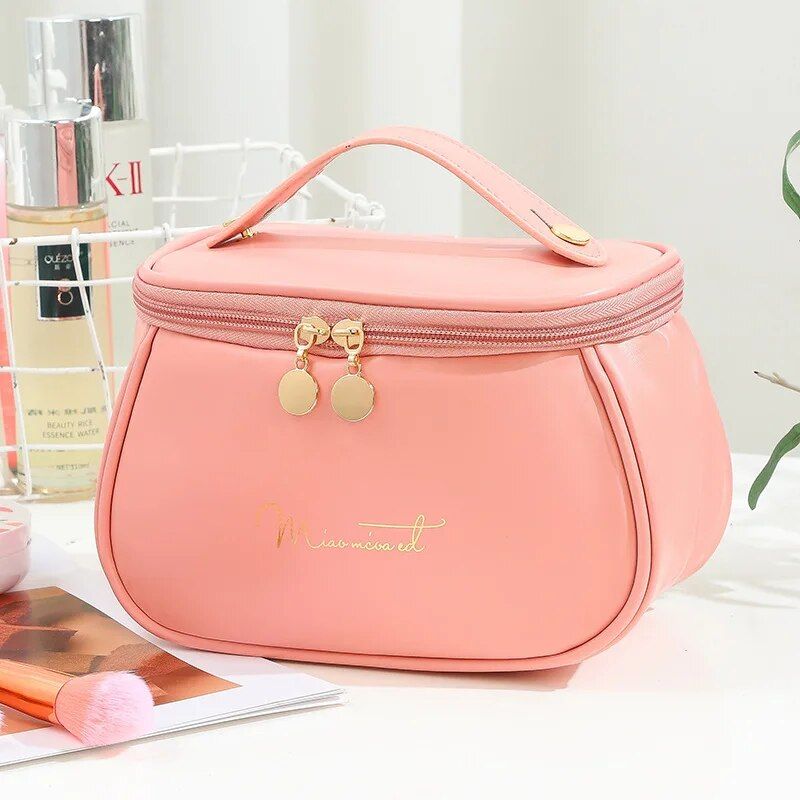 Nette PU Make-Up Tasche Für Frauen Toilettenartikel Organizer Wasserdichte Reise Make-Up Tasche Weibliche Große Kapazität Tragbare Kosmetik Fall_voghion.com