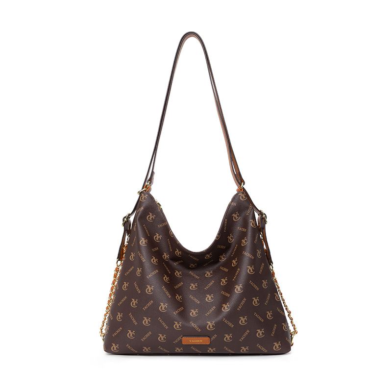 Nuova borsa a tracolla in vera pelle, grande capacità, alla moda, a tracolla singola, borsa tote testurizzata, leggera e casual._voghion.com