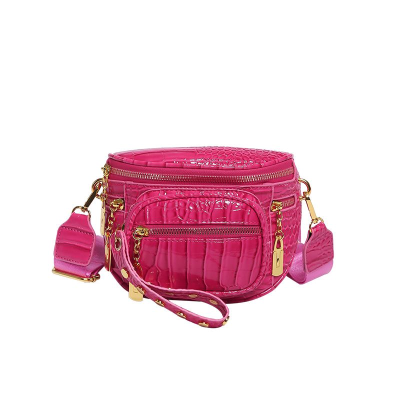 Texturierte Umhängetasche, modisches Nischendesign, Krokodilmuster, Brusttasche, mehrere Taschen, lässige Umhängetasche, einfache Hüfttasche_voghion.com