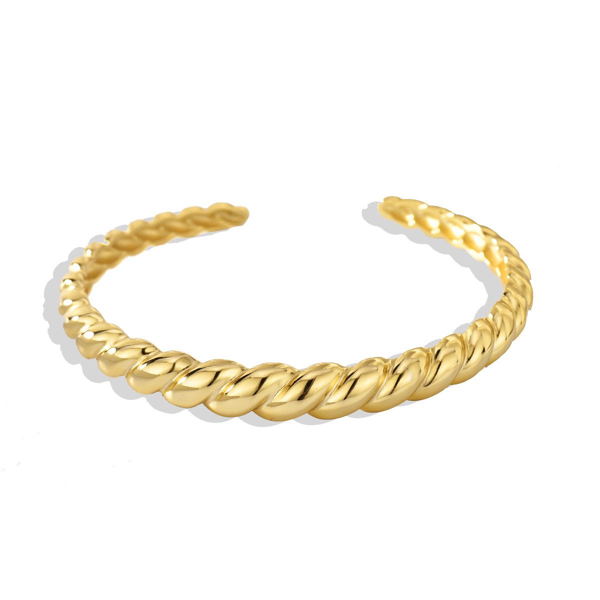 Bangles Bracelet With Adjustable Opening Simple Croissant Brass Hip Hop_voghion.com