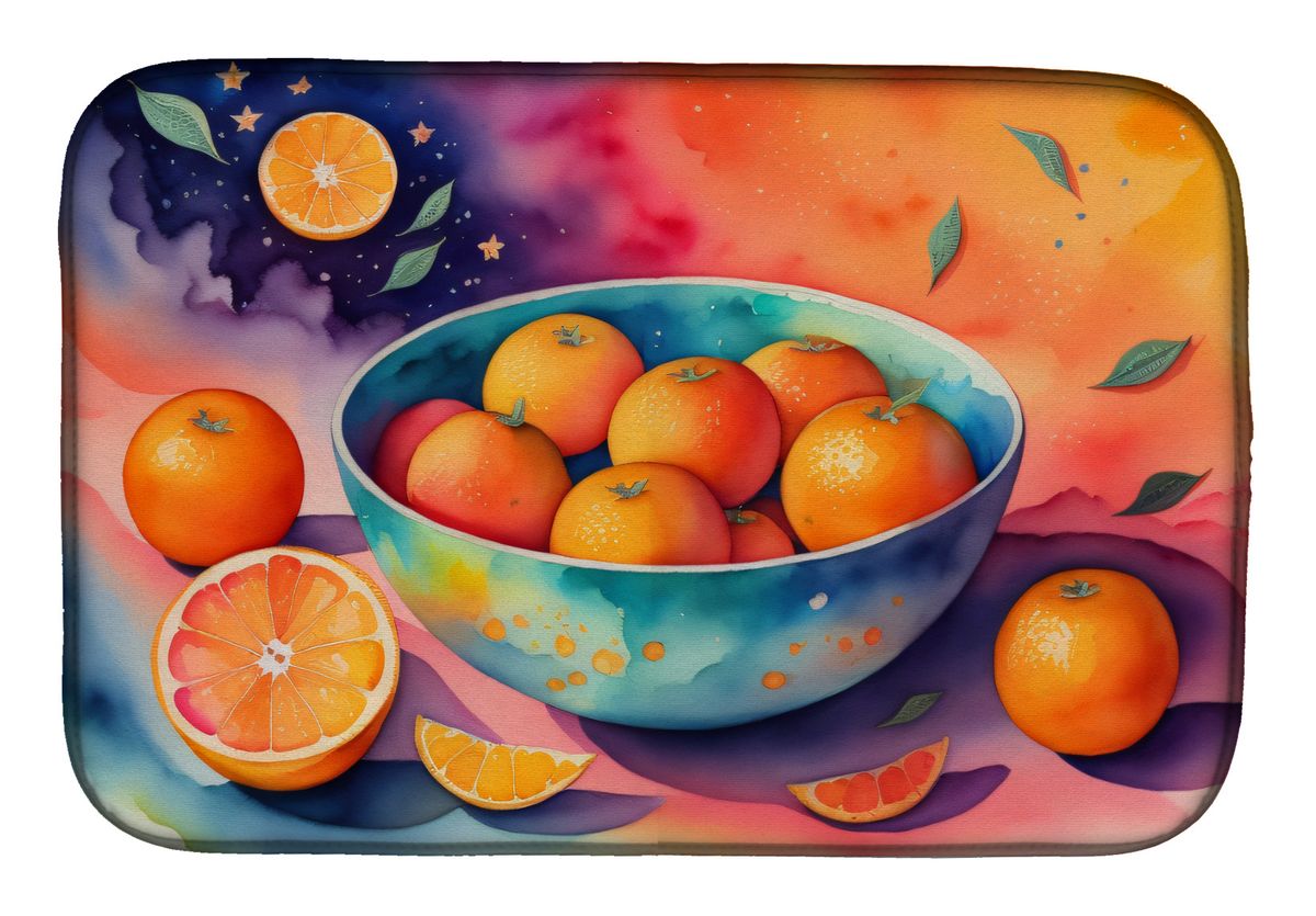 Colorful Oranges Dish Drying Mat Absorbent Dish Drying Mat Pad for Kitchen Counter Dish Drainer Mat for Countertop, 14 x 21", Multicolor_voghion.com