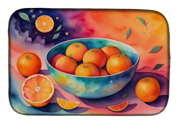 Colorful Oranges Dish Drying Mat Absorbent Dish Drying Mat Pad for Kitchen Counter Dish Drainer Mat for Countertop, 14 x 21", Multicolor_voghion.com