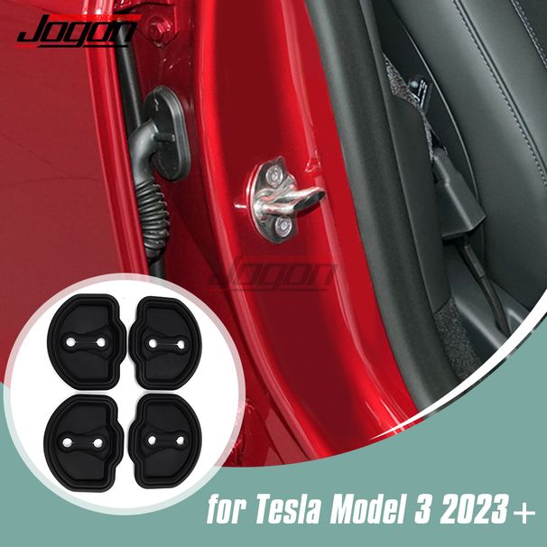 4 pezzi di gomma per fibbia interna auto copertura per Tesla modello 3 Highland 2024 serratura porta anticollisione protettiva_voghion.com
