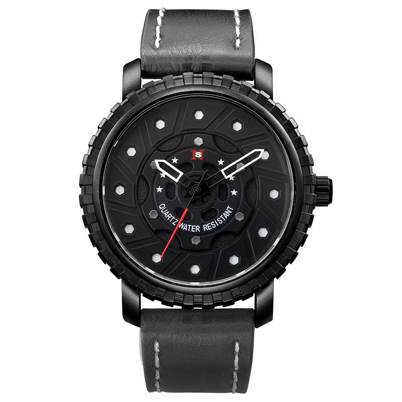 Herrenuhr, vollautomatisch, nicht mechanisch, großes Zifferblatt, Quarzwerk, elektronische Herrenuhr N909_voghion.com
