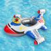 Kids Airplane Inflatable Swim Ring Thickened PVC Pool Float With Anti-Tip Design & Steering Wheel (Includes Repair Kit & Hand Pump)_voghion.com