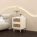 Rattan Nightstand, Wood End Table, Side Table With 2 Rattan-Decorated Drawers, Bedside Table,Wood Accent Table With Storage For Livingroom, Bedroom,Burly Wood_voghion.com
