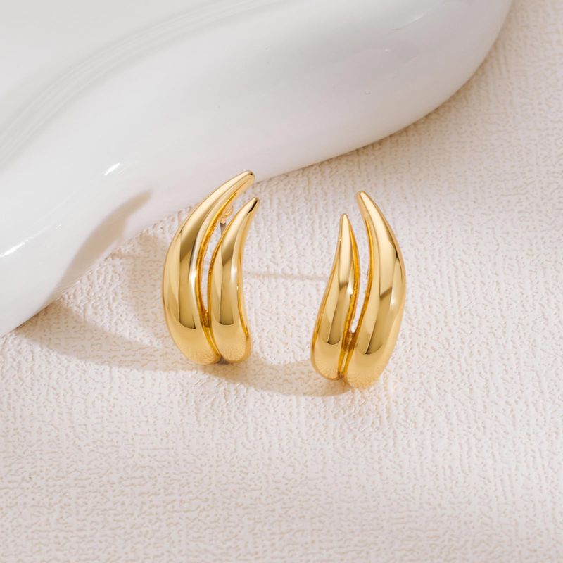 Orecchini da donna di alta qualità, in ottone placcato oro vero, con personalità e temperamento unici._voghion.com