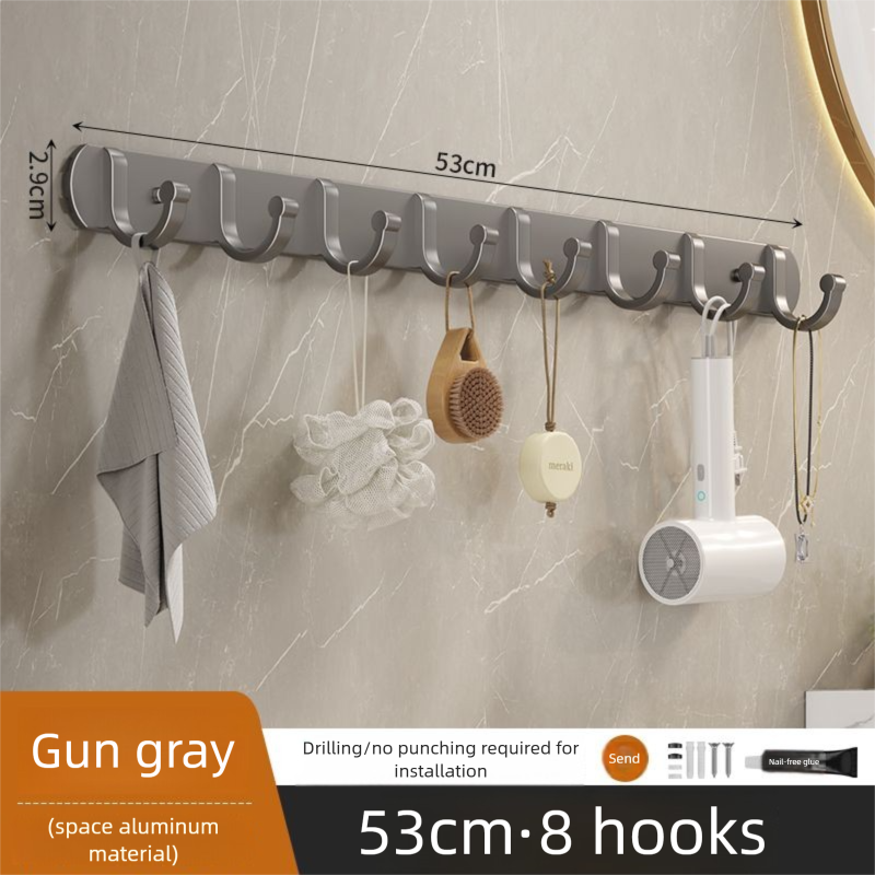High-end Hook Strong Adhesive Wall Mount Bathroom Clothes Hanger Toilet Bathroom Door No-drill Adhesive Hook_voghion.com