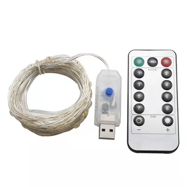 Guirlande lumineuse LED 300 LED avec télécommande USB et 8 modes pour patio, jardin, extérieur, intérieur, arbre de Noël, décoration de mariage_voghion.com