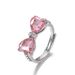 ins Colorful Zircon Bow Ring Women's Princess at large with Adjustable Ring Net Red Ring Tide_voghion.com