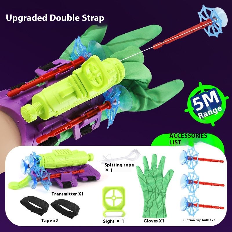 Launcher, Spider Hero, Silk Spinning Children's Toy, Boys' Gloves, Soft Bullet Gun_voghion.com