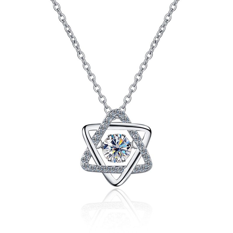 Tancise 0,5 Karat Echt Moissanite Hexagramm Stern Anhänger Halskette Für Frauen Sterling Silber Hochzeit Partei Schmuck_voghion.com