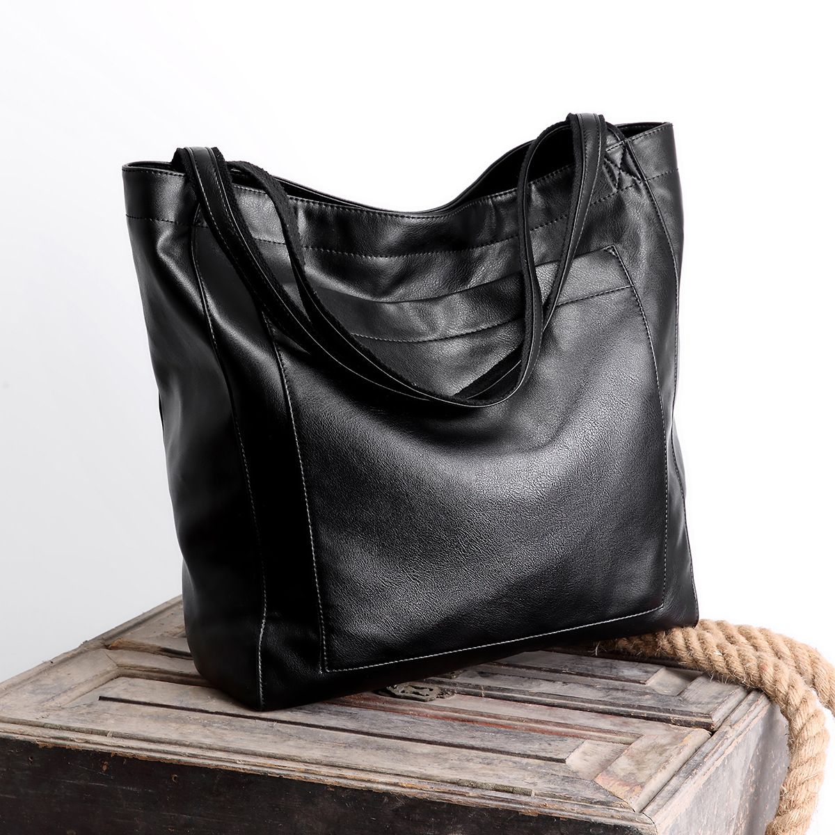 Kabatas sieviešu mīksta, rokas soma ar vienu plecu, eļļas un vaska ādas, lielas ietilpības, moderna, jauna iepirkumu soma_voghion.com