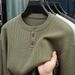 Men's Relaxed-Fit Round Neck Sweater – Premium Soft Knit (Khaki/Black/Grey/Green, M-4XL, Oversized Casual Pullover)_voghion.com