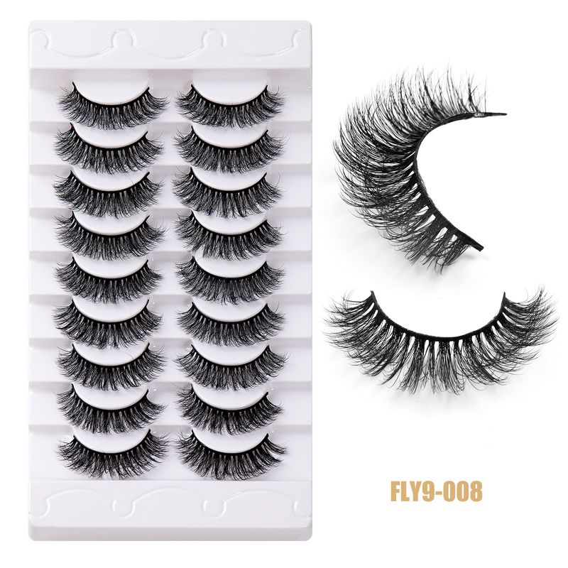 Lash extension set 9 pairs of mink fur thick false eyelashes Everyday natural eyelashes simulation curl eyelashes_voghion.com