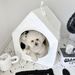 Korean Solid Color All-Season Cat Dog Sleep Detachable Washable Tent Semi-Enclosed Pet House_voghion.com
