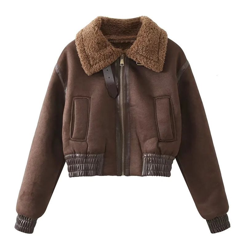 Dame Sommer Ny Kollektion Efterår Vinter Fleece Krave Fury Løs Top_voghion.com