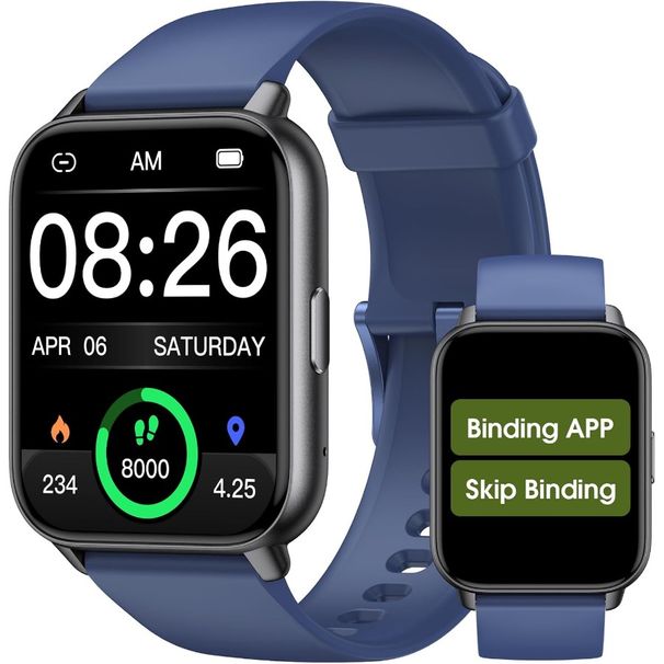 Smartwatch voor mannen en vrouwen, geen app, telefoon vereist, Fiess-tracker met stappenteller, Bluetooth-antwoord, oproep maken, hartslag, bloed_voghion.com