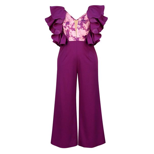 Clothing Spring And Summer Low Cut Backless Jumpsuit Large Size Party Style Temperament Women's Body Suit_voghion.com
