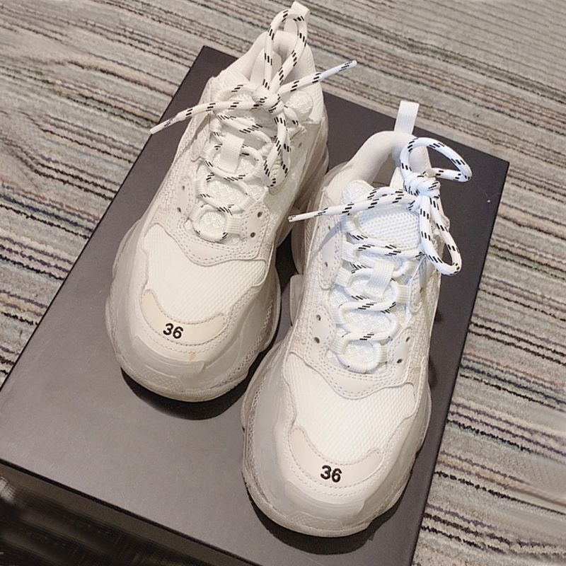 Scarpe da papà Donne alla moda S Nuove cuciture Superficie a rete Fondo spesso Fondo in cristallo Casual Autunno Celebrità di Internet Tutti abbinati Consegna in un unico pezzo_voghion.com