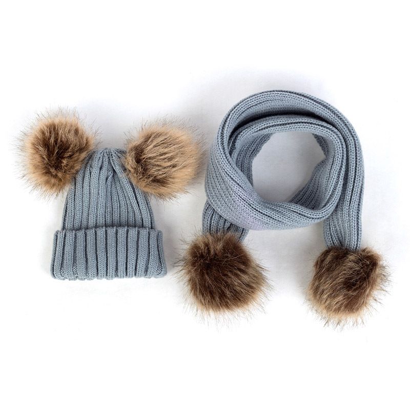 Autumn Winter Newborn Knitted Male And Female Children's Pullover Ball Baby Wool Hat_voghion.com