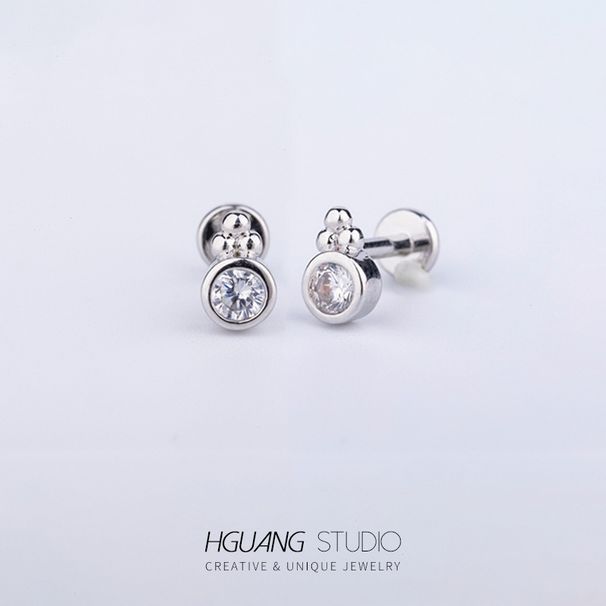 Orecchini a bottone a forma di farfalla con diamanti, per il commercio estero transfrontaliero in acciaio inossidabile con zirconia, piccoli orecchini a bottone con diamanti_voghion.com